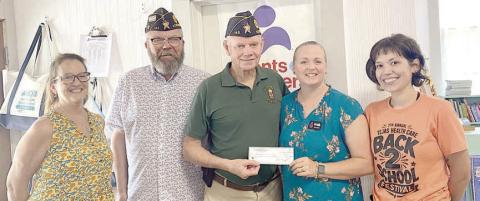 Check Presentation – (from left) Dianne Lude, parent educator, PATRSCTX; Rick Todd, finance officer, Schulenburg American Legion McBride Post 143; Jim Brown, chair for community and veteran outreach, Schulenburg American Legion McBride Post 143; Kristi McBride, executive director, PATRSCTX; and Dallas Garza, parent educator, PATRSCTX.