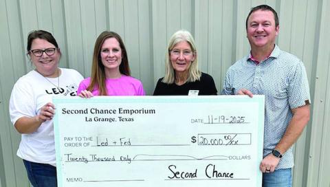 Second Chance gives $20,000 to Led + Fed