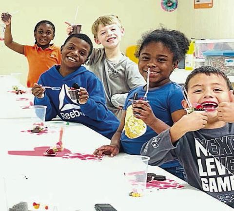 At the Schulenburg Unit of the Boys &amp; Girls Club, Ms. Taliyah Wright facilitated a Valentine’s Day celebration by creating “dirt cups” with her members. Shown are (from left) Club members Jakhaylin Caine, Braxton Spradley, Dredyn Wright, Legacy Crenshaw and Valdemar Pineda.