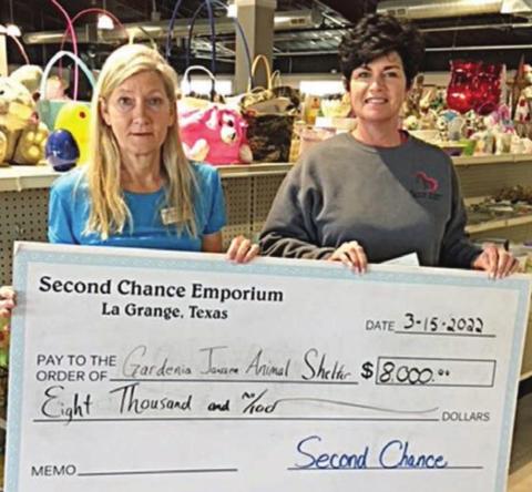 Second Chance donates to Animal Shelter