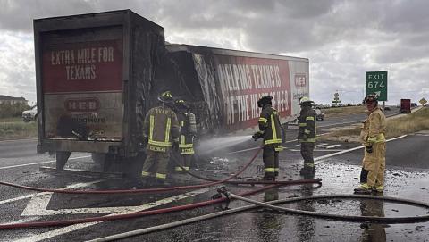 18-wheeler fire shuts down I-10 westbound Saturday