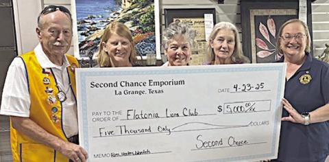 Flatonia Lions get donation from Second Chance