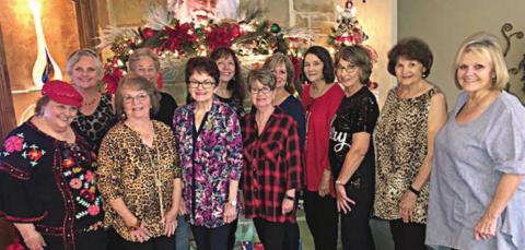 CHRISTMAS GATHERING ATTENdees included (from left) Diana “DeeDee” Heinrich, Debra Blansitt, Shirley Schoener, Clarice Vecera, Betty Herzik, Marilyn Mokwa, Nina Howard, Connie Kocurek, Tricia Marty, Diana Mikesky, Lily Hilscher and Gerri Morgan.