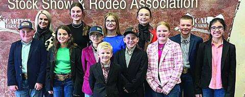 Fayette County 4-H members competing in the San Angelo Livestock Judging Contest were (front row, from left)Abraham McBride, Adalyn Carrales, Tate Fritsch, Joe Carrales, Hudson Holub, Kaisley Janecka, Avah Noreiga, (back row) coach Kaci Carrales, Madyson Holub, Kyrroll Prihoda, Tatum Fritsch and Holden Holub.