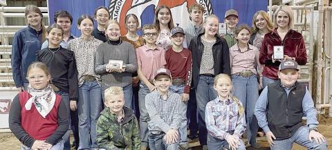Fayette County 4-H’ers competing in the Matagorda County Livestock Judging Contest were (front row, from left) Kinley Kutac, Joe Carrales, Hudson Holub, Abbigale Eichler, Abraham McBride, (middle row) Adalyn Carrales, Alexis Berckenhoff, Kaisley Janecka, Tate Fritsch, Crockett Guenther, Julia Melton, Laramie Laake, coach Kaci Carrales, (back row) Cassidy Laake, Logan Poncik, Tatum Fritsch, Addison Berckenhoff, Addison Eichler, Kullen Kutac, Holden Holub and Peyton Gilchrest.