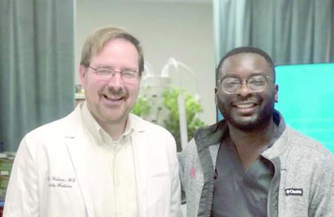 An informational program concerning preventative medicine, health screening and vaccinations was given at the Schulenburg location by (from left) Dr. Kyle Hudson and Charles Anugwom of Tejas Clinic in la Grange.