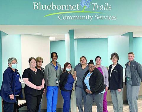 The Ros e mobile mammography health coach came to Fayette County on Feb. 10 and was located at Bluebonnet Trails Community Services. Shown are personnel from Bluebonnet Trails Community Services, The Rose and Texas A&amp;M AgriLife Extension Service of Fayette County, which collaborated to bring the mobile unit to Fayette County.