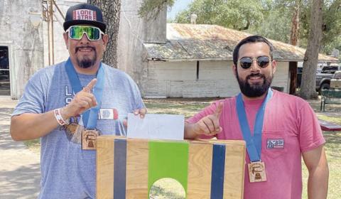 First Place – “Dos Borrachos” (from left) Gene Trejo and Jordan Pesl. Sticker Photo By Darrell Vyvjala