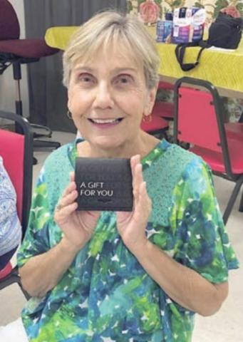 WINNER OF THE SHINER BLACKOUT during bingo on Wednesday, May 18 at the NVCC Senior Center was Elena Horndt.