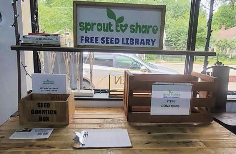 The Sprout to Share Free Seed Library, located inside Create Space Studio at 717 Walnut in Columbus, will open Saturday, Aug. 24 but seed donation boxes and volunteer sign-up sheets are already available.