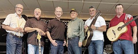 D’Vine Testament – (from left) Mike “Bubba” Olle, Bruce Lebeda, Joe Dybala, Dennis Stryk, Byron Wren and David Machac. Machac has been unable to perform for medical reasons but is still a cherished part of the group.
