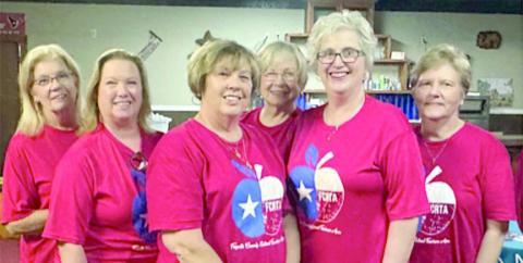 FCRTA officers – (from left) secretary Esther Hartman, first vice president Lisa Slinkard, co-president Terri Wagner, treasurer Chris Morrison, co-president Peggy Halamicek and Book Project chair Marian Tajchman.