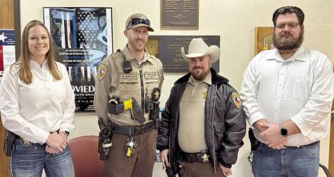 Sharing the Deputy of the Quarter award are (from left) Investigator Sgt. Angela Lala, Deputy Wesly Arrison, Deputy Ty Roggenkamp and Investigator Jeremy Castleberry, along with the Narcotics Investigation Unit.