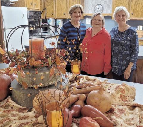 Hostesses for the Schulenburg Garden Club Meeting on Tuesday, Nov. 1 were (from left) Nova Stonecipher, Carolyn Neely and Delia Jurica.