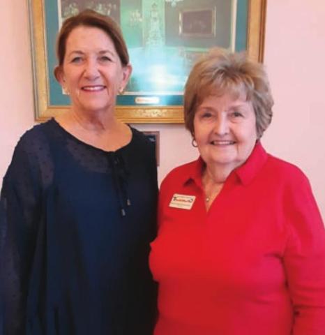 Retta Chandler (right), board president, led a tour of the Texas Czech Heritage &amp; Cultural Center for the Fayette County Retired Teachers’ Association. She is shown with Rebecca Halder (left), FCRTA first vice president.