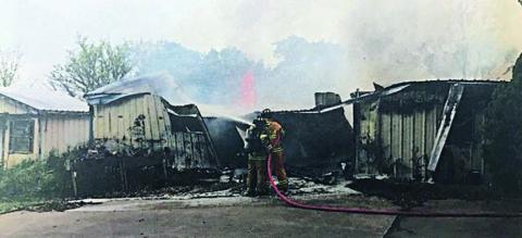 Metal structure burns near Round top