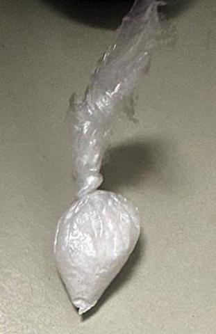 Shown above is the baggie that SPD officers seized believed to contain methamphetamine.