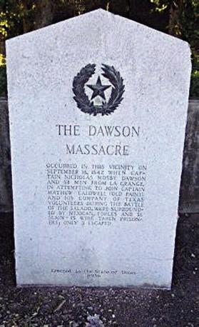 Memorial to those killed during the Dawson Massacre – Photo Courtesy of Texas Historical Commission