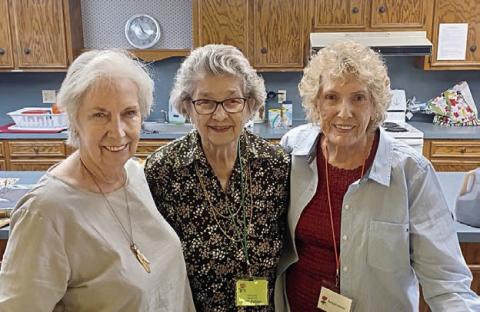 Hostesses at the Schulenburg Garden Club meeting were (from left) Carol Archer, Ruth Fabian and Barbara Vinson.
