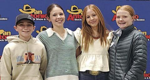 The Fayette County 4-H team of (from left) Crockett Guenther, Alexis Berckenhoff, Addison Berckenhoff and Kaisley Janecka competed in the SanAntonio Livestock Show &amp; RodeoAg Product ID contest on Sunday, Feb. 22. The team placed 12th overall in the senior division. Guenther is a member of the Schulenburg 4-H, and the Berckenhoffs and Janecka belong to the Flatonia 4-H.