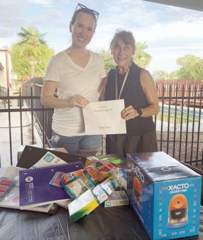 Moravia SPJST donates school supplies