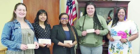 Recipients of Schulenburg Lions Club non-traditional scholarships were (from left) Liberty Killion, Jennifer Garza, Arnesia Powe, Kalandra Johnson and Shavon Lewis.