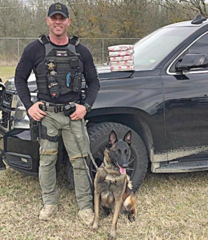 Sgt. Randy Thumann, with K-9 partner Kolt, found $565,000 worth of cocaine during a traffic stop on I-10 near Schulenburg on Tuesday, Dec. 29.