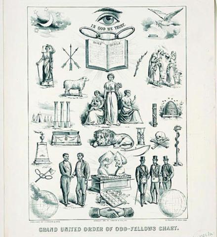 Grand United Order of Odd-Fellows Chart, NewYork: Published by Currier &amp; Ives, c. 1881. Courtesy of Library of Congress