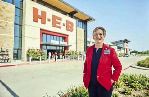 Roxanne Orsak, a 1984 graduate of Schulenburg High School, is pictured in front of an H-E-B store. She will take over as president in January. Photo By Jason Kindig