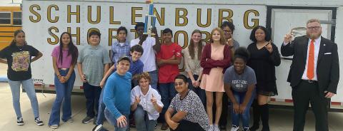 JV BAND – (front row, from left) Ethan Garcia, Colton Faith, Alexander Mendoza, (back row) Alexa Rodriguez, Yasmin Cortez, Yael Esquivel, Carlos Flores, Colton Knigge, Vontrell Walton, Santos Sosa, Samantha Crane, Cheyanne Harris, Makayla Williams, Rodneisha Walton, Cali Thompson and JV band director Fabian Weirich.