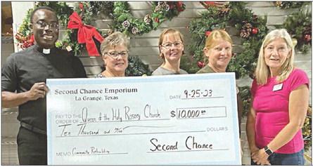Second Chance gives $10,000 to Holy Rosary