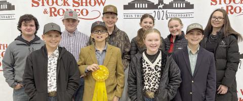 Fayette County 4-H’ers participating in the Fort Worth Goat Judging Contest were (front row, from left) Hudson Holub and Tate Fritsch, 7th place team; Abigale McBride, individual judger; Crockett Guenther, 4th place team; (back row) Logan Poncik, individual judger; Abraham McBride and Holden Holub, 4th place team; Laramie Laake and Julia Melton, 7th place team; and Tatum Fritsch, 4th place team.