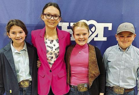 Champion Junior Team – The Fayette County 4-H Junior Maroon Team of (from left) Laramie Laake, Tatum Fritsch, Kaisley Janecka and Abraham McBride won the junior division championship. McBride is a member of the Schulenburg 4-H.