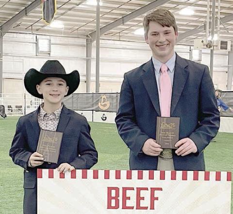 Winners – In the junior division, Crockett Guenther (left) finished fifth overall and in the senior division, Cooper Mau (right) was reserve champion.
