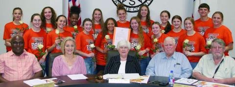 Lady Horn volleyball team honored