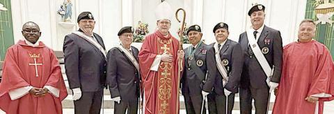 Fourth Degree KCs lead procession for confirmation Mass in Flatonia