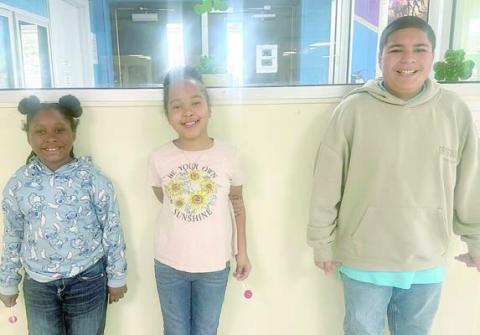 Power Hour is a great opportunity for Boys &amp; Girls Club members to complete their homework in a quiet place with support from trained, caring staff. Shown are Power Hour point winners from the Schulenburg Unit – (from left) Jakhaila Caine, Layla Thomas and Deleon Luckey.