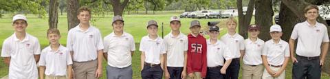 Boys GOLF team members included (from left) Cal Schiffli, 8th grade team; Trip Brown, 5th grade team; William Herzik, 8th grade team; Noah Heger, Hudson Ohnheiser, Jack Schiffli and Andrew Besetzny, 6th grade team; Wyatt Smrkovsky, 5th grade team; Sebastian Lincoln, 6th grade team; Gage Smrkovsky, 7th grade team; Easton Helms, 5th grade team; and Levi Johnson, 7th grade team.