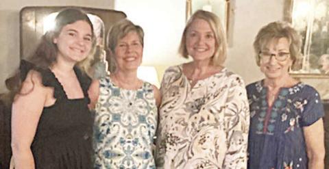 2024 scholarship recipient Riley Zapalac (left) is shown with Literary Club scholarship committee members Craig Morgan (second from left) and Sue Broadwater (second from right). Also shown is club president Diana Mikesky (right).