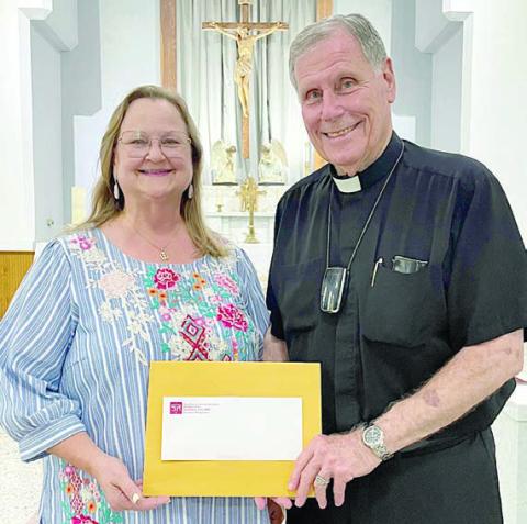ROSANNE GALLIA (left) and FATHER JASPER LIGGIO