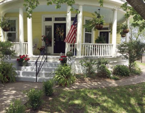 April yard of the month announced The Schulenburg Garden Club has selected 101 Summit, the home of Karen Husmann, for April yard of the month. Beautiful scarlet geraniums and sword ferns under a canopy of callery pear trees showcase the entry and porch area. Planted throughout the beds and front lawn are boxwood, Texas sage, liriope, trumpet vine, blue salvia and an assortment of trees and shrubs. The Garden Club congratulates Karen Husmann for all the hard work!