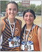 Lady Horns who earned medals at the Moulton meet were Makena Kopecky (left) and Ruby Rodriguez.