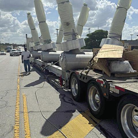 Oversized load knocks down lines Sunday