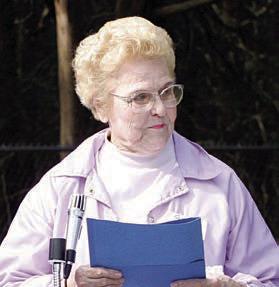 Josephine White speaking at a Historical Commission event in 2006.
