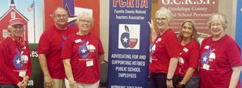 Fayette County delegates and alt ernates to the Texas Retired Teachers Association District 13 conference were (from left) Jaci Elliott, Bill Wagner, Terri Wagner, Peggy Halamicek, Melanie Mica and Chris Morrison.