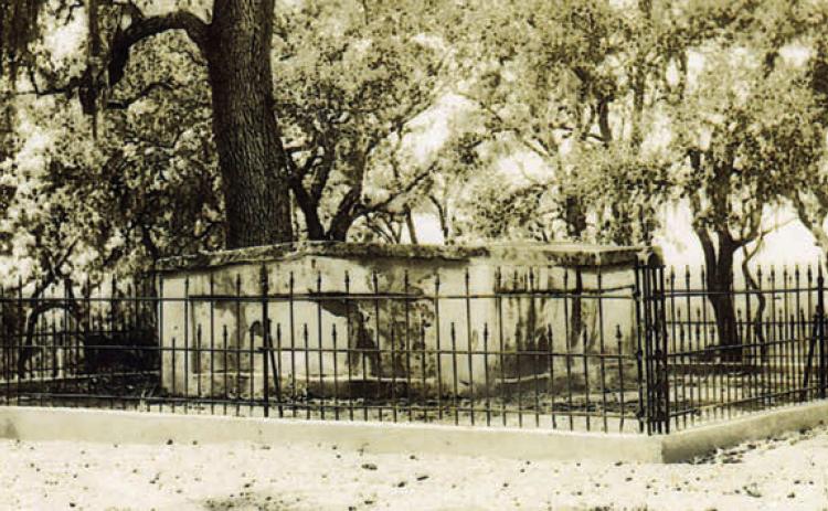 The original Dawson tomb at Monument Hill near La Grange. Photo Courtesy of Fayette Library &amp; Archives