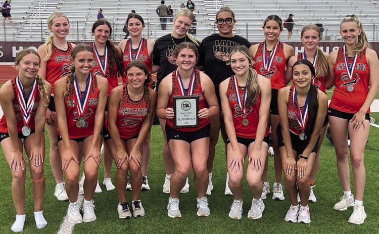 Lady Horn track team places second at district meet