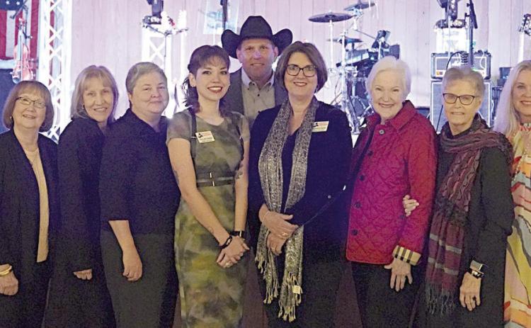 Shown at the Parents As Teachers of Rural South Central Texas gala are (from left) Lorena Hernandez, Karen Hoskins, Tara Stech, Matt Pekar, Cheryl Pekar, Carol Janecka, Phyllis Venghaus, Windi Raphael, Dallas Garza, Carl Elstner, Sherise Davis, Melinda Barneycastle, Brooksie Fuchs, Amy Elstner, Elyse Kristinik, Nettie Cernosek, Josue Rivas, Lucy Stanzel and Eddie Oppermann.