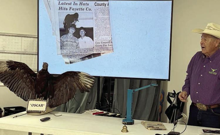 A recent speaker in Schulenburg was Ralph Fisher, who was quite entertaining with his stuffed buzzard Oscar. Senior Connections hopes have him back again – he has many stories to share of his interesting life as a rodeo clown and animal entertainer.