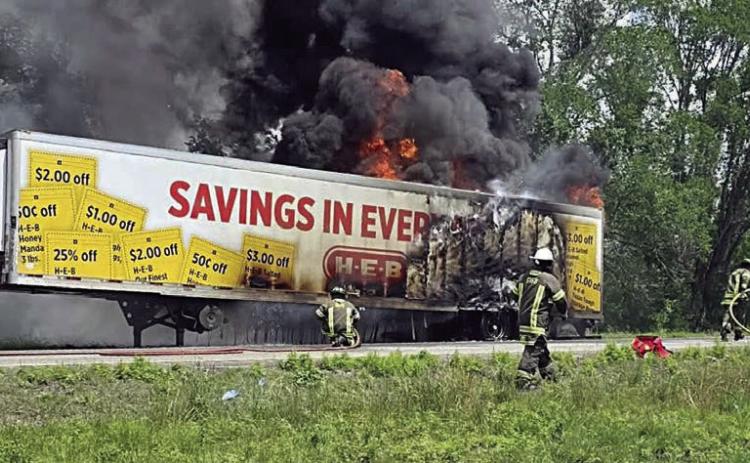 Semi-trailer fire snarls I-10 at midday Friday